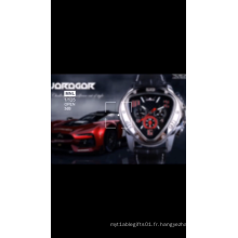 Jaragar Sport Racing Design Géométrique Triangle Pilote En Cuir Véritable Hommes Montre Mécanique Top Marque De Luxe Automatique Montre-Bracelet